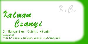 kalman csanyi business card