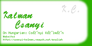 kalman csanyi business card